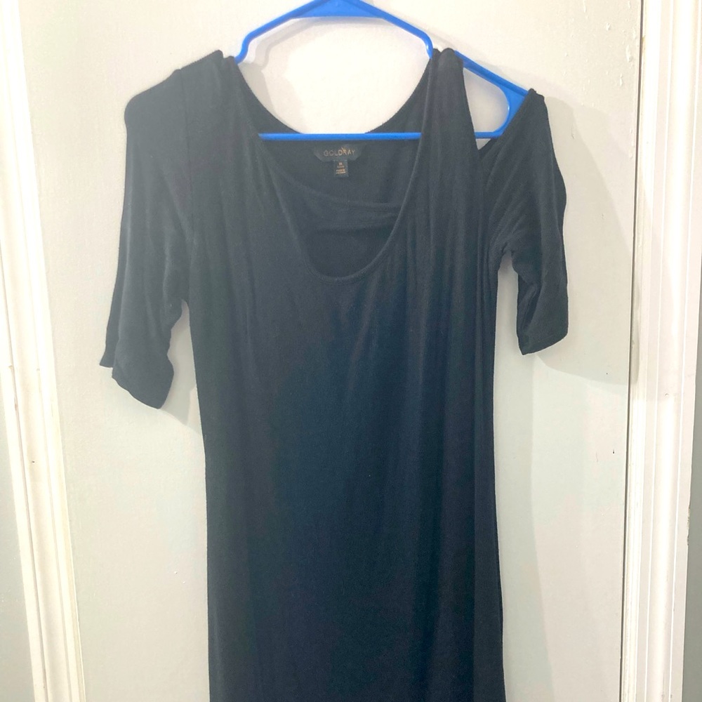 Black knee-length dress